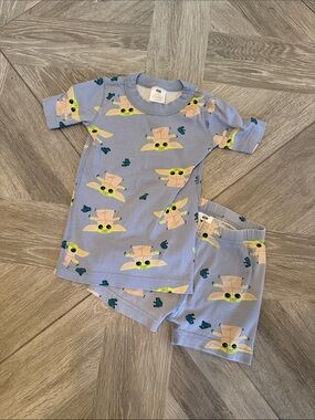 Hanna Andersson Star Wars Grogu Baby Yoda Short Pajama Set